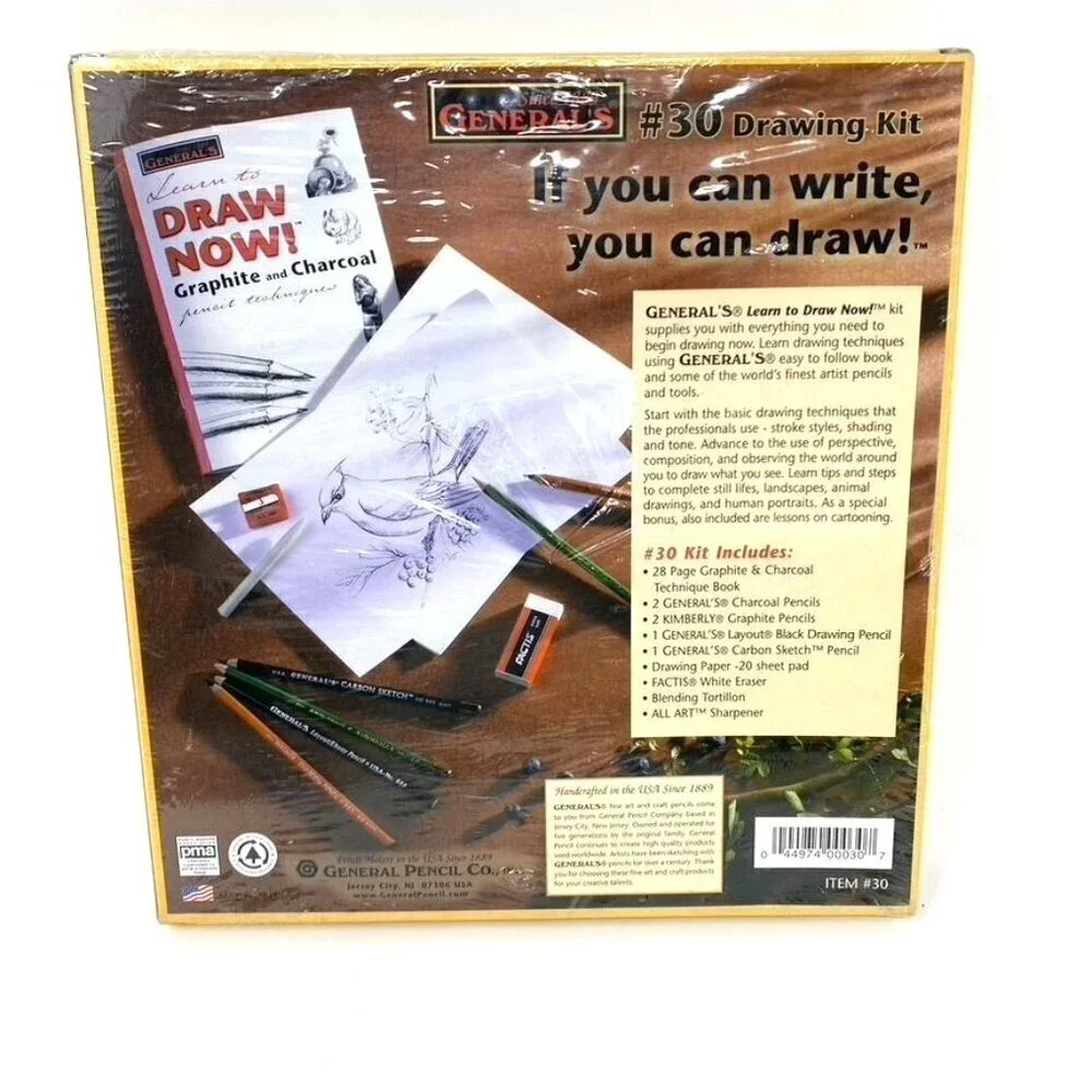 General's Learn To Draw Now! Kit #30 Lesson Book & Tools Beginners & Artists